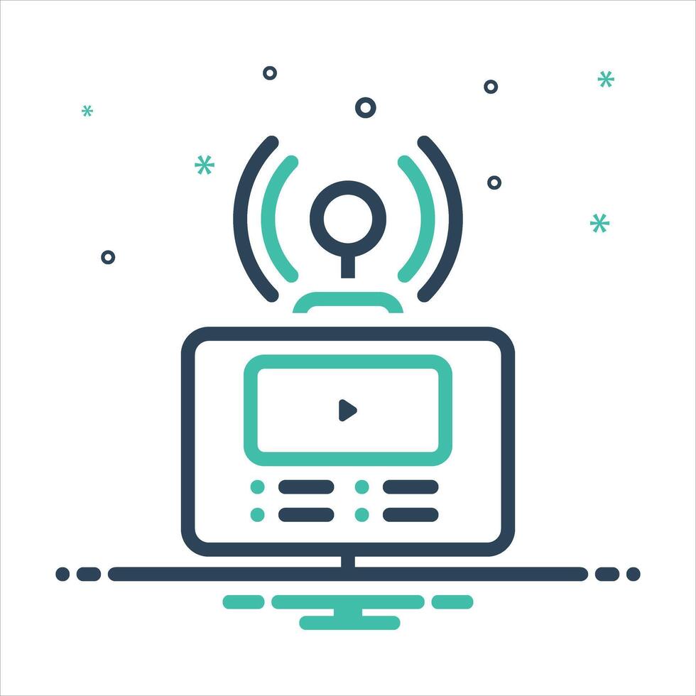 Mix icon broadcasting vector