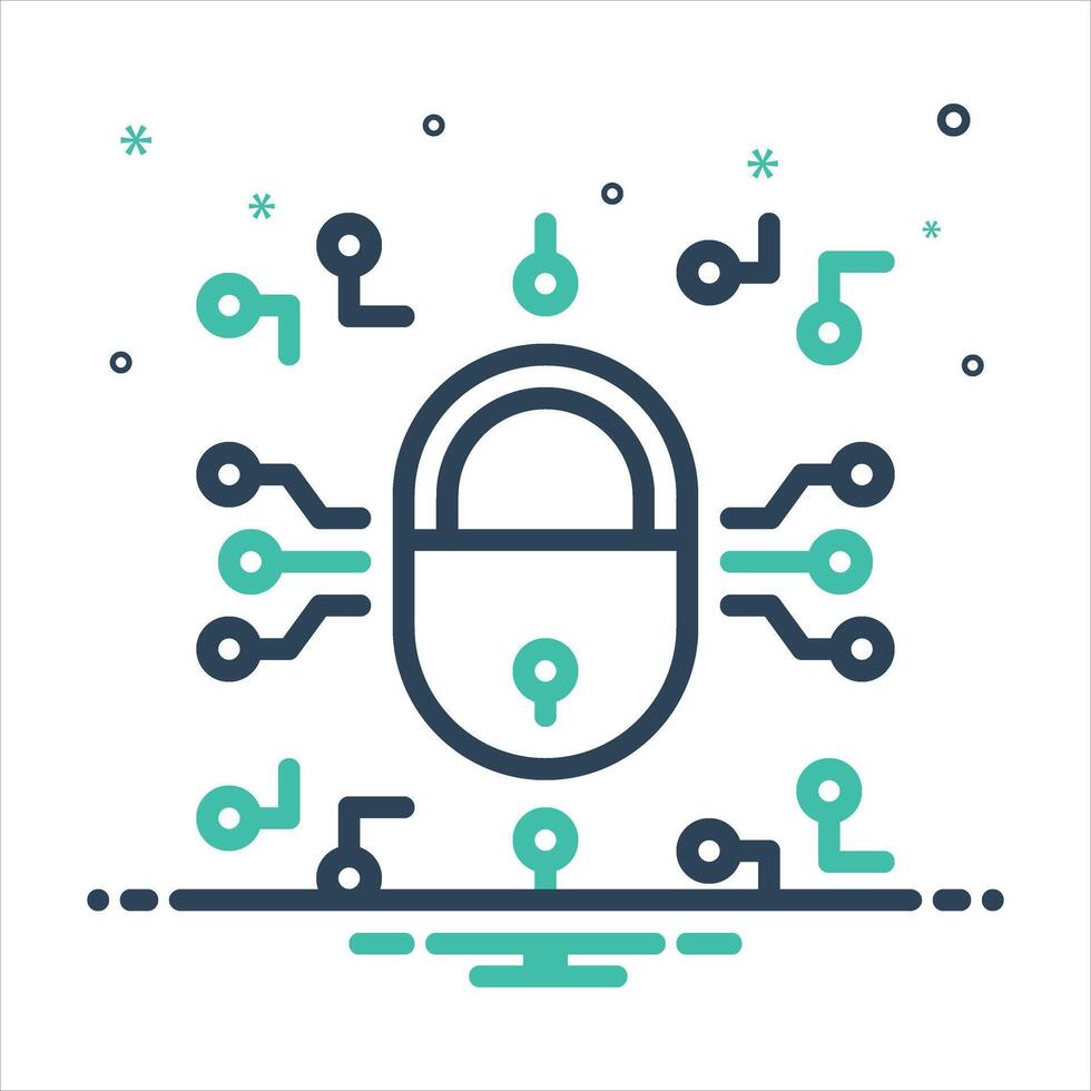 Mix icon encryption vector