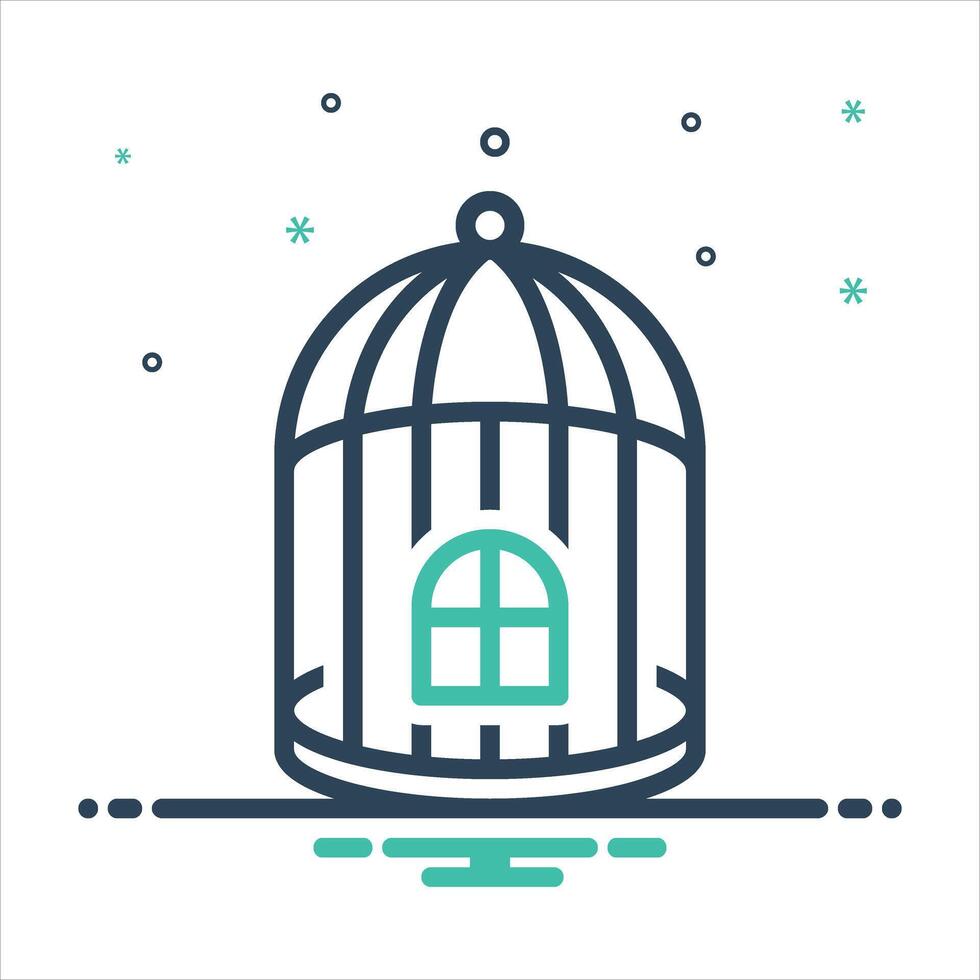 Mix icon bird-cage vector