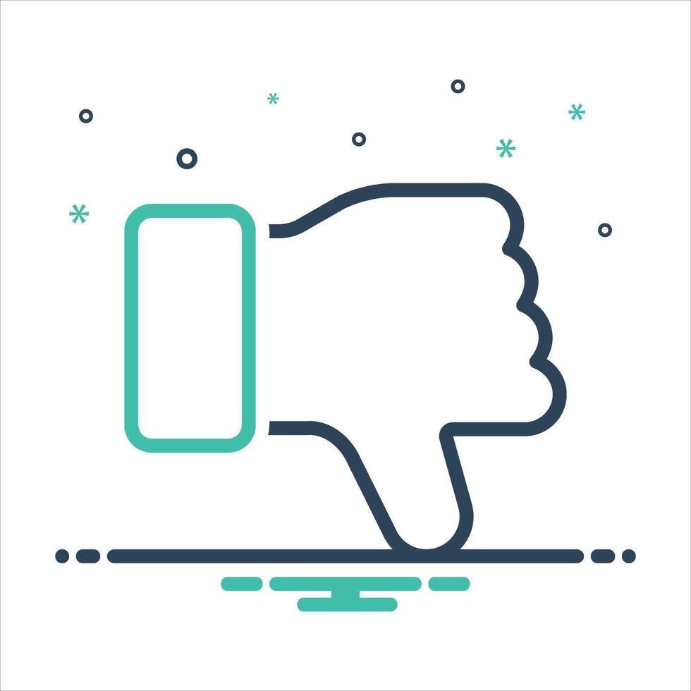 Mix icon thumb-down vector