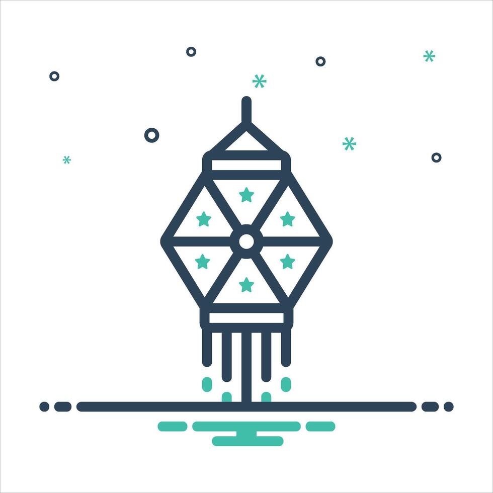 Mix icon diwali lamp vector