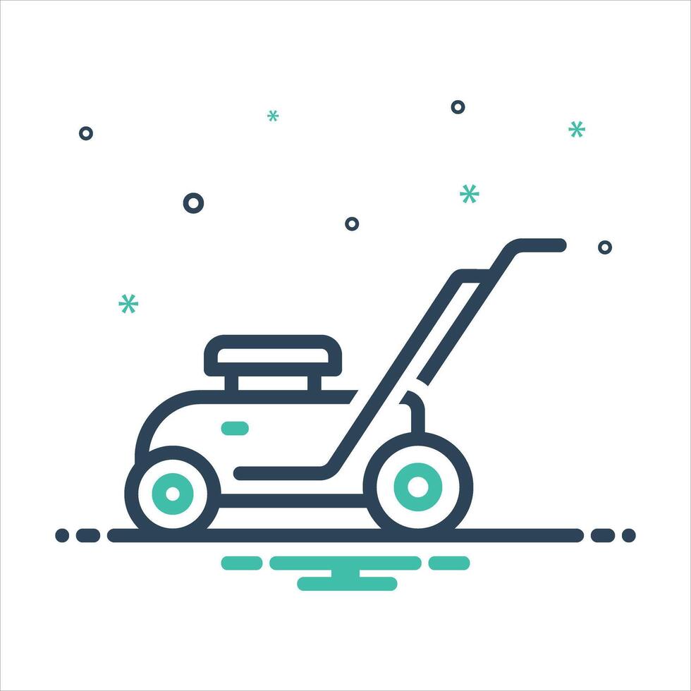 mix icon lawn mower vector