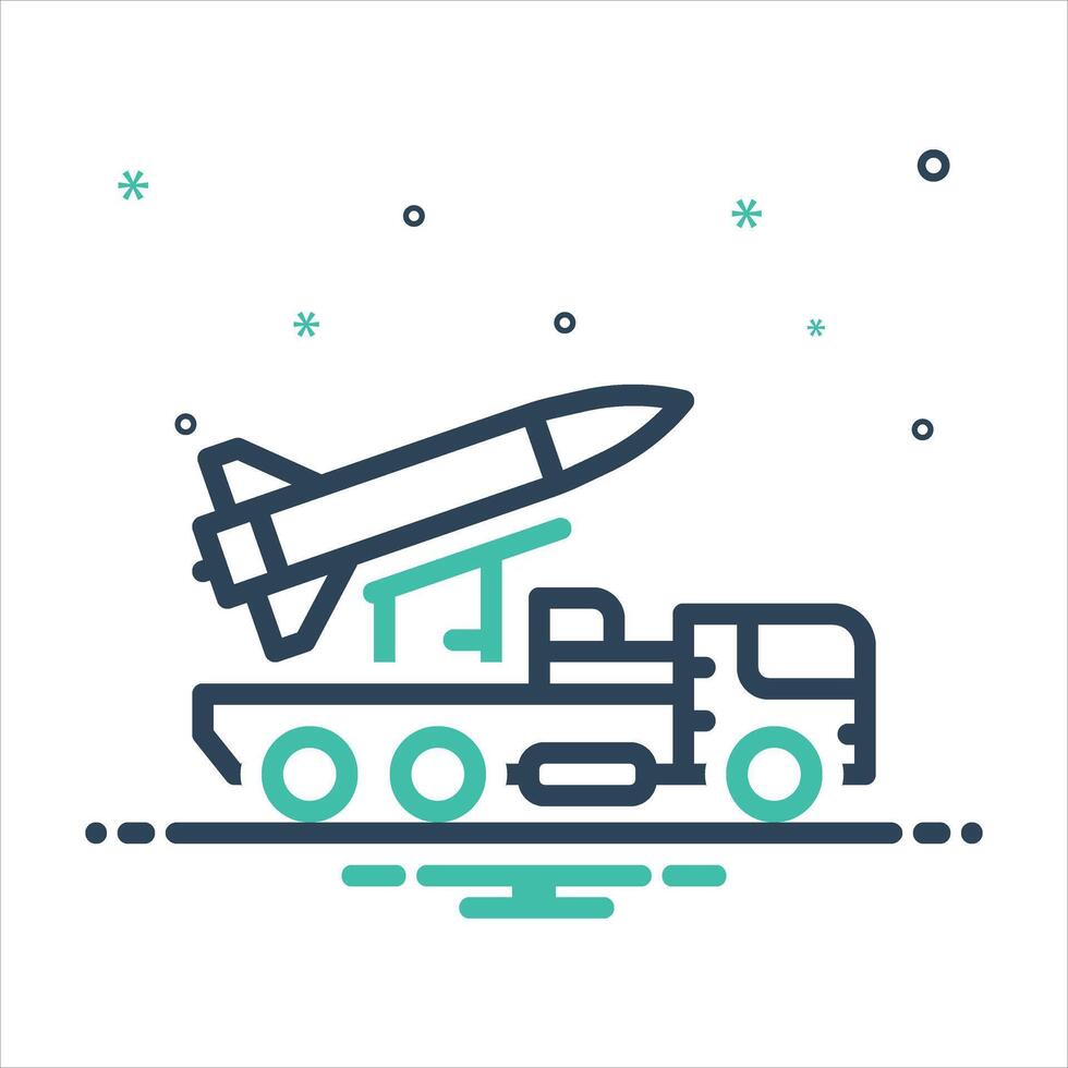 Mix icon missile truck vector