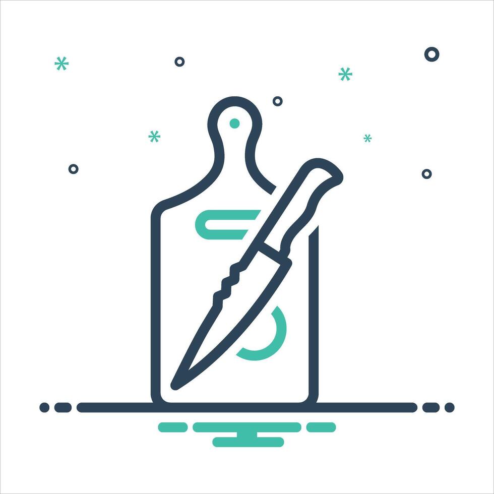 Mix icon cutting board vector