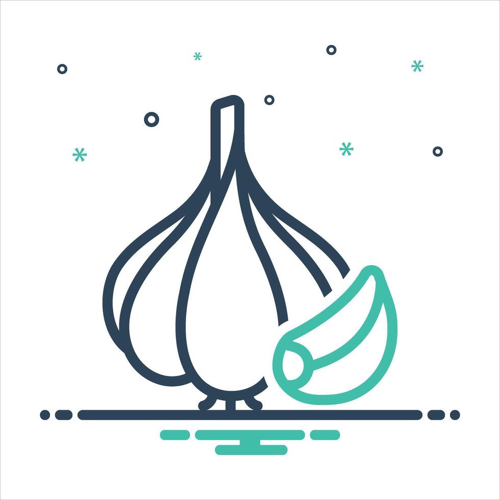 Mix icon garlic vector