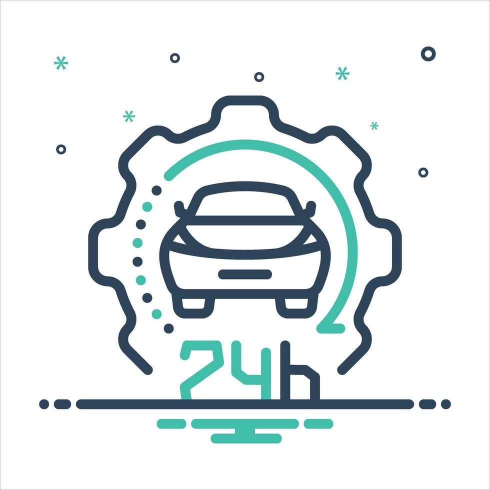 Mix icon 24hours-service vector