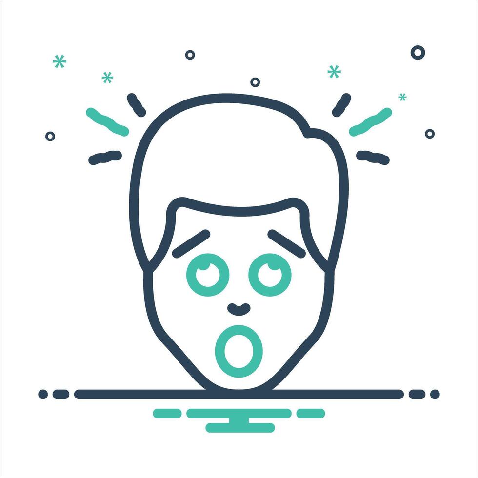 Mix icon shocked vector