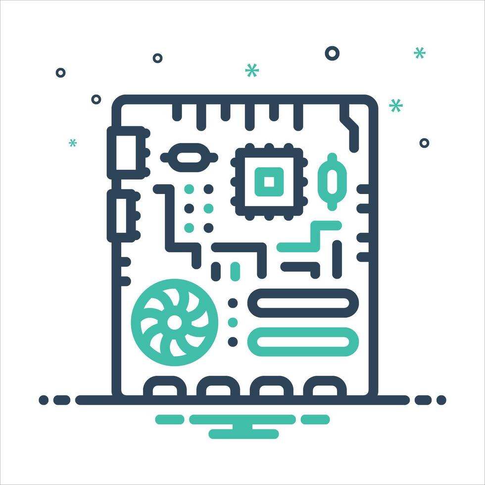 Mix icon motherboard vector