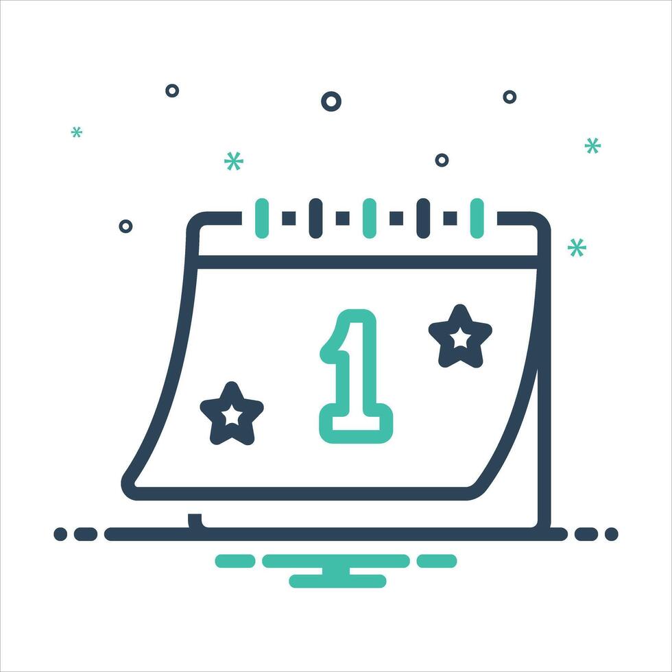 Mix icon calendar vector