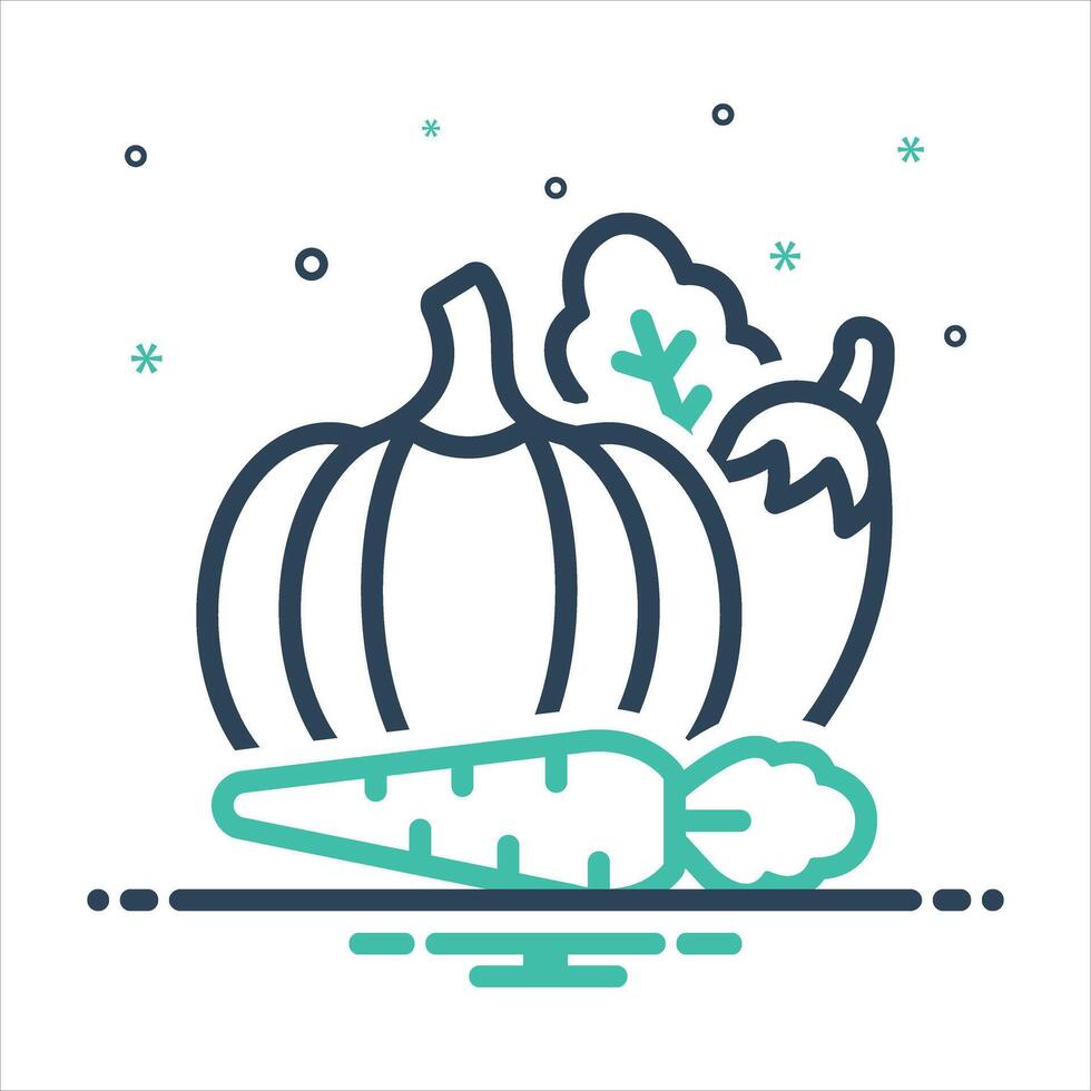 Mix icon vegetables vector