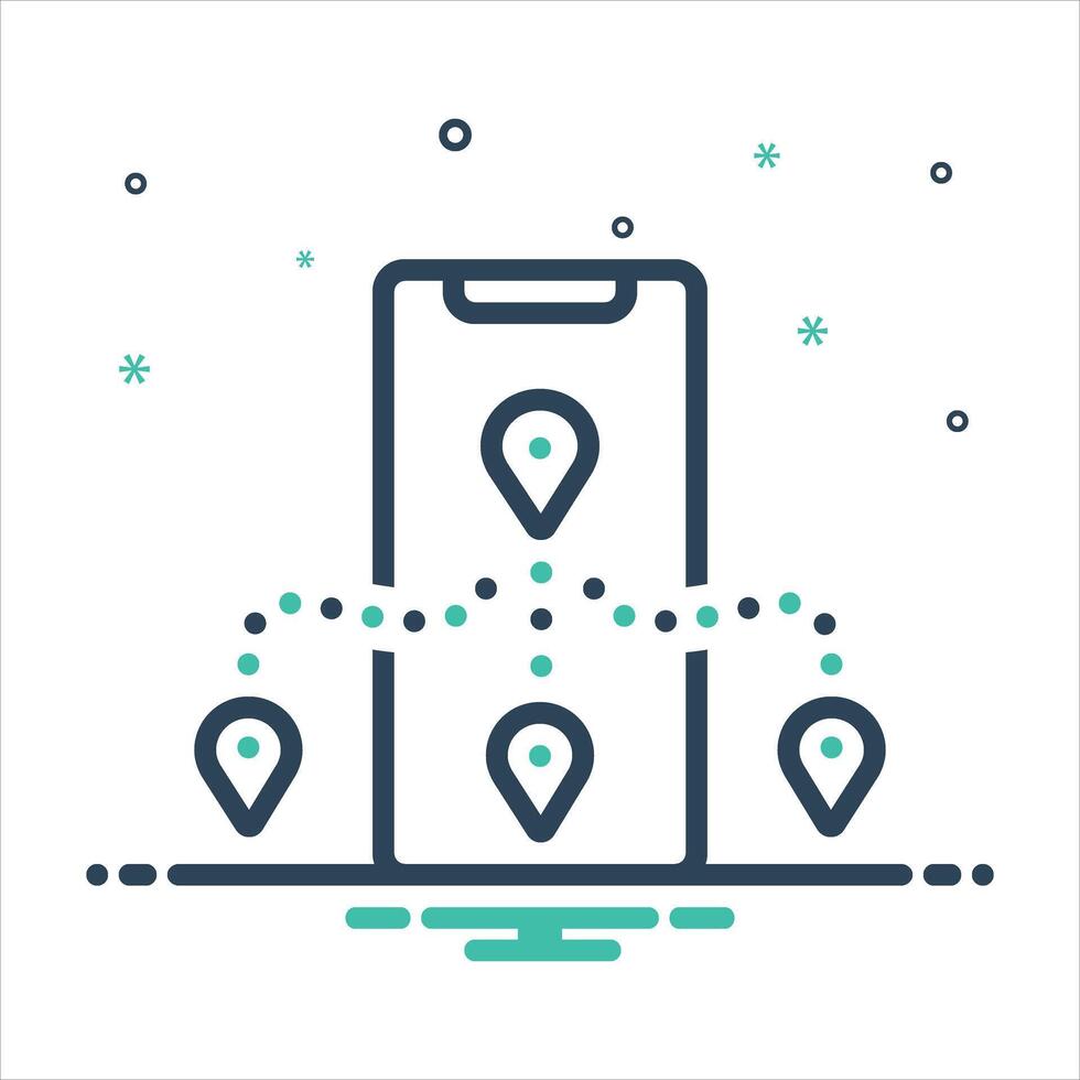 Mix icon route vector