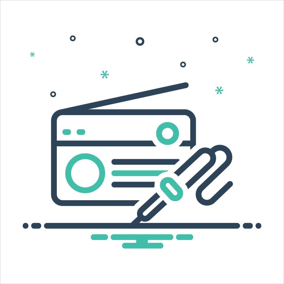 Mix icon radio repairing vector