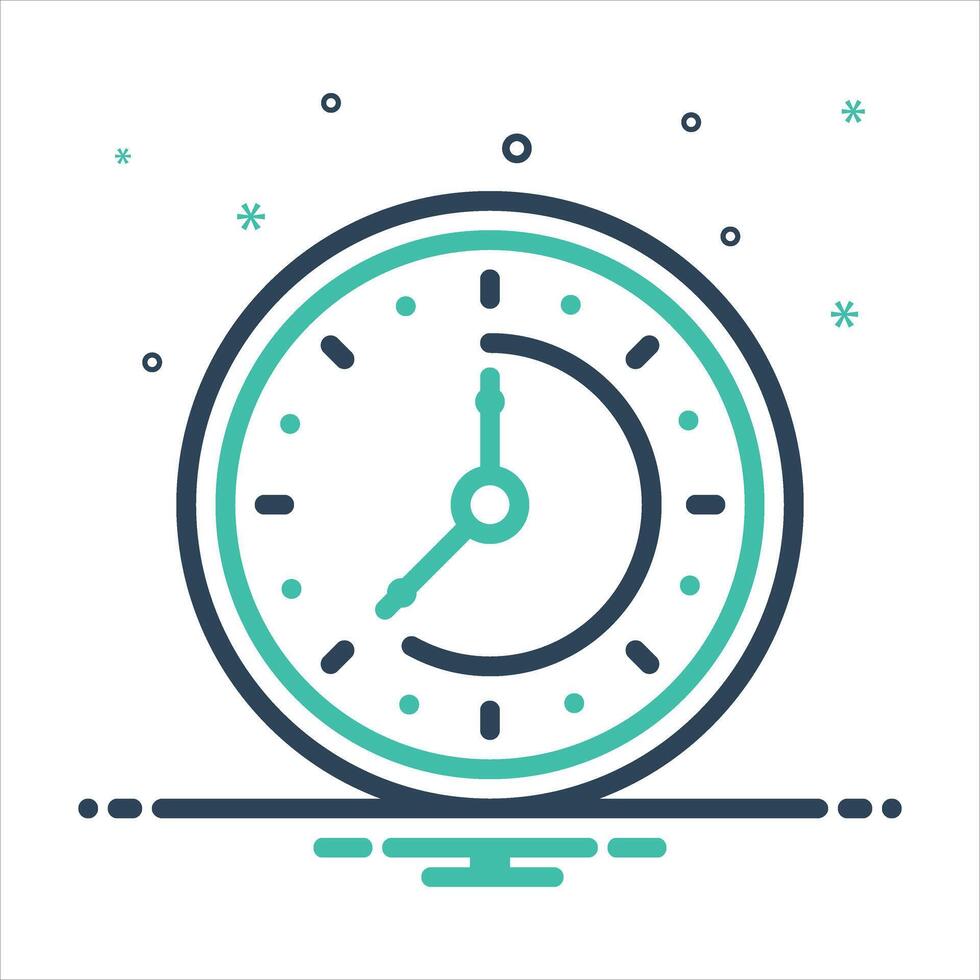 Mix clock icon vector