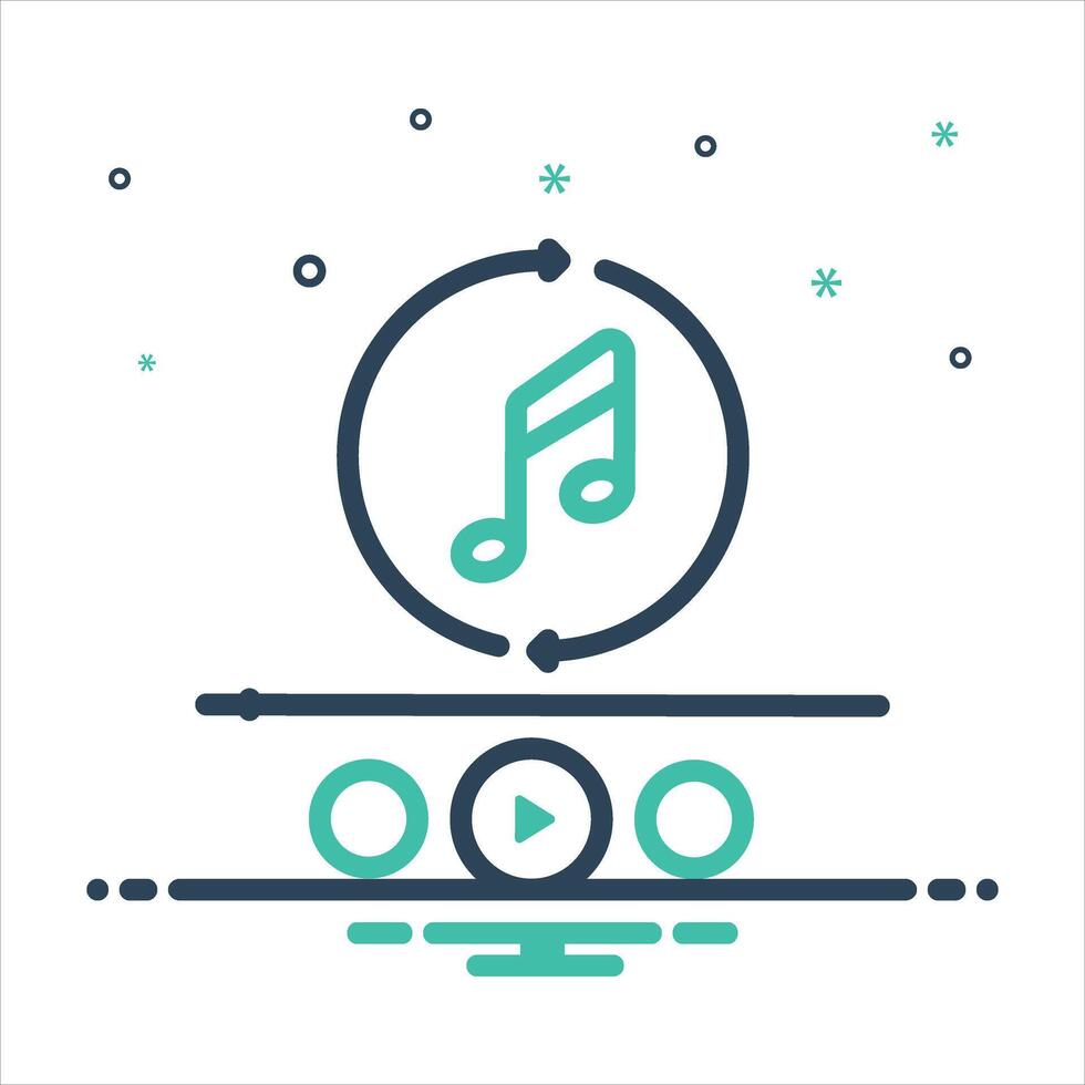 Mix repeat icon vector