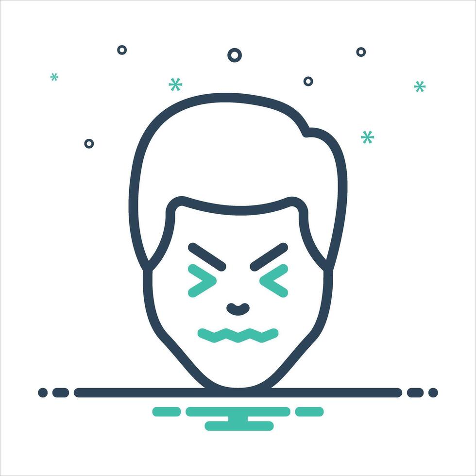 Mix icon pessimistic vector