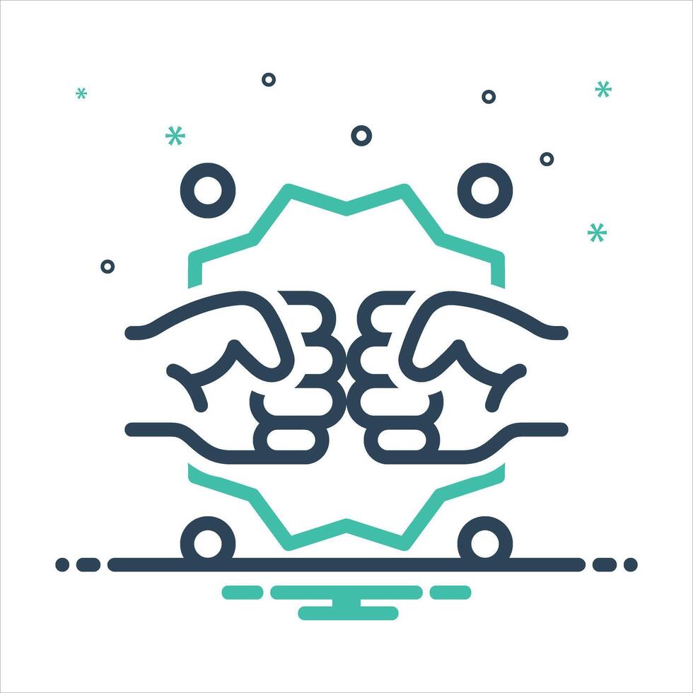 Mix icon fight vector