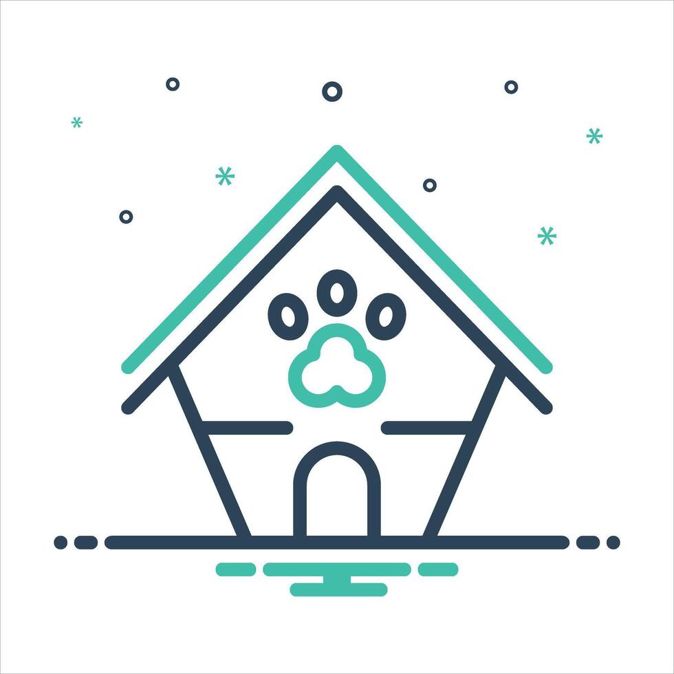 Mix icon pet-house vector