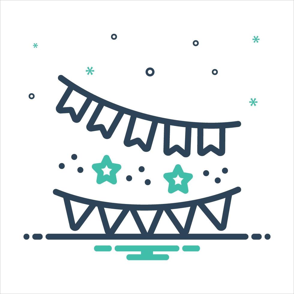Mix icon paper garland vector