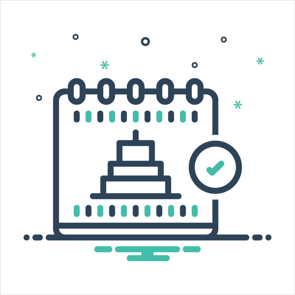 Mix icon event-calendar vector
