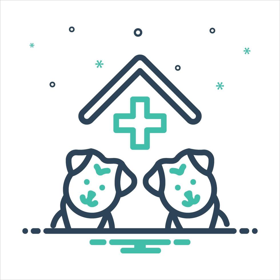 Mix icon veterinary vector