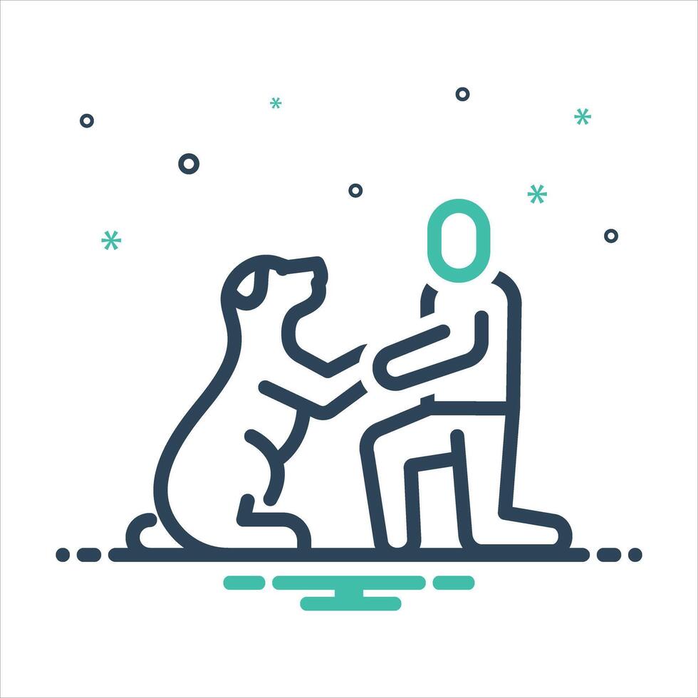 Mix icon training-dog vector