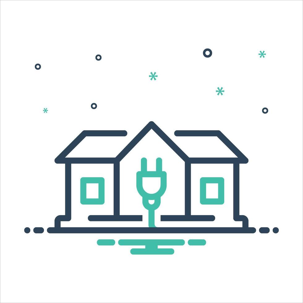 Mix icon home-charging vector