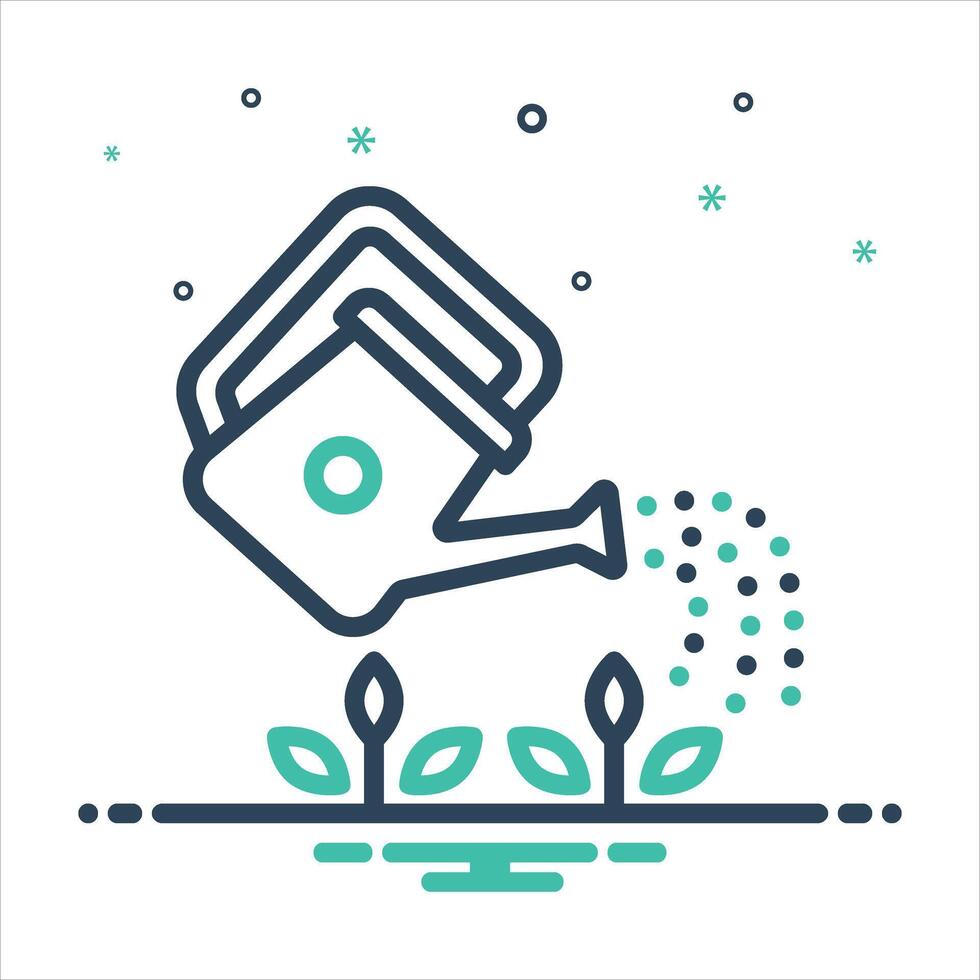 mix icon watering can vector