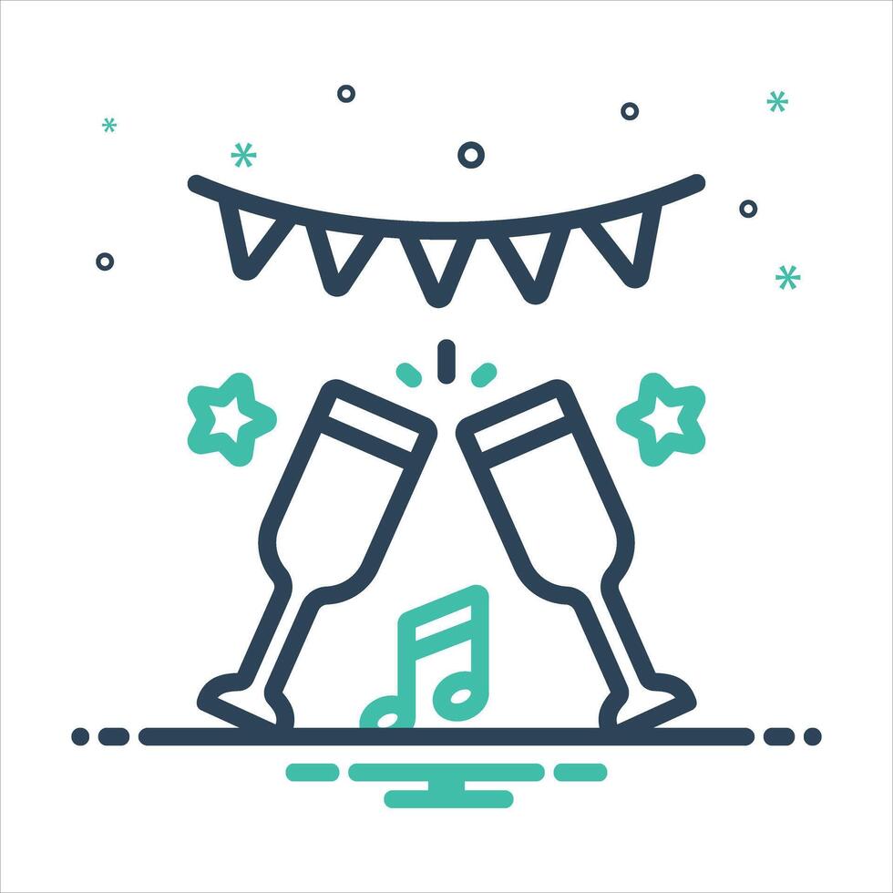Mix icon party vector
