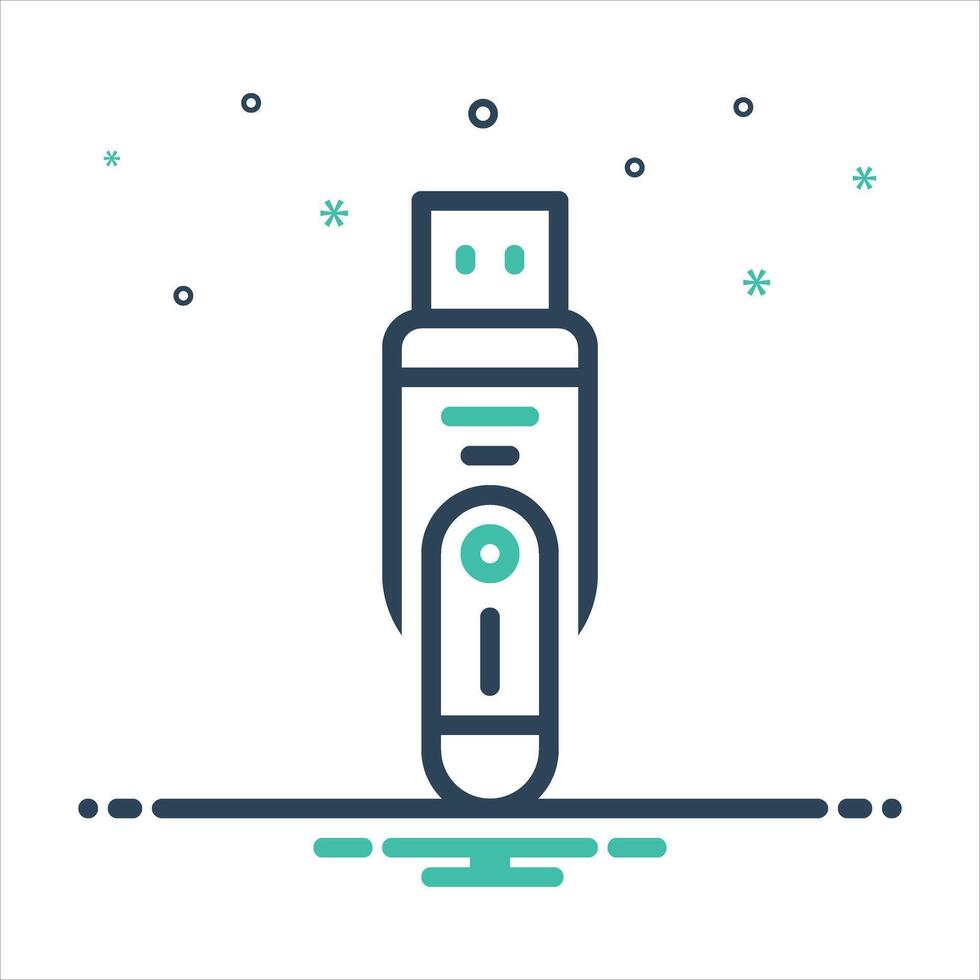 Mix icon pen-drive vector