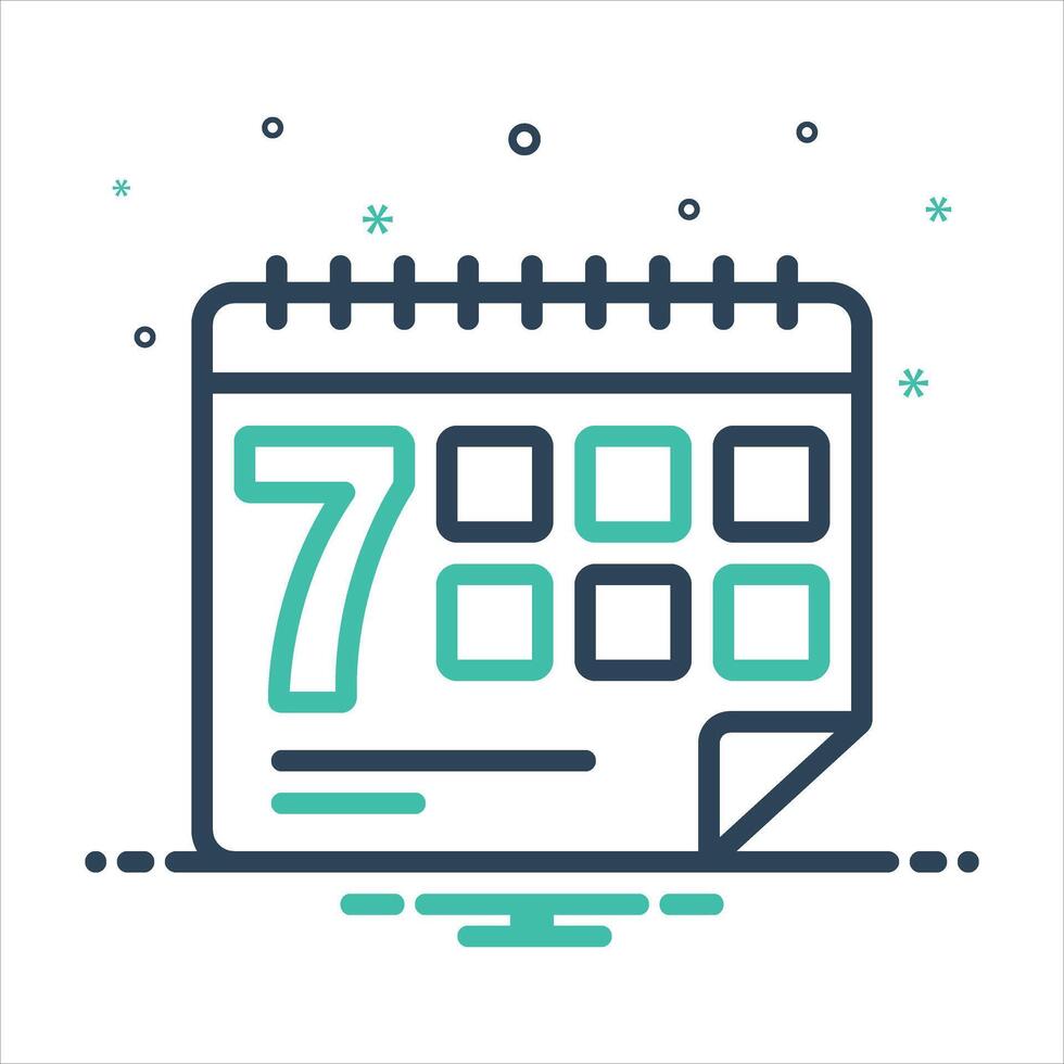 Mix icon week vector