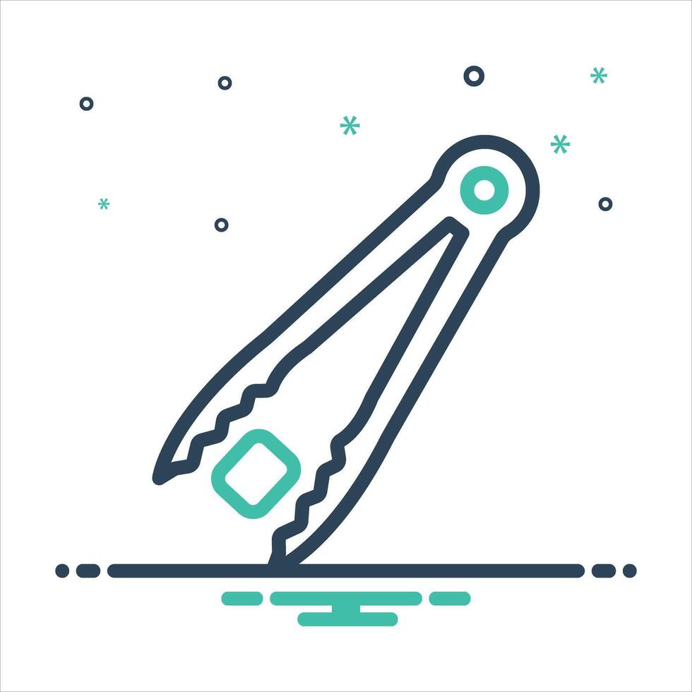 Mix icon tongs vector