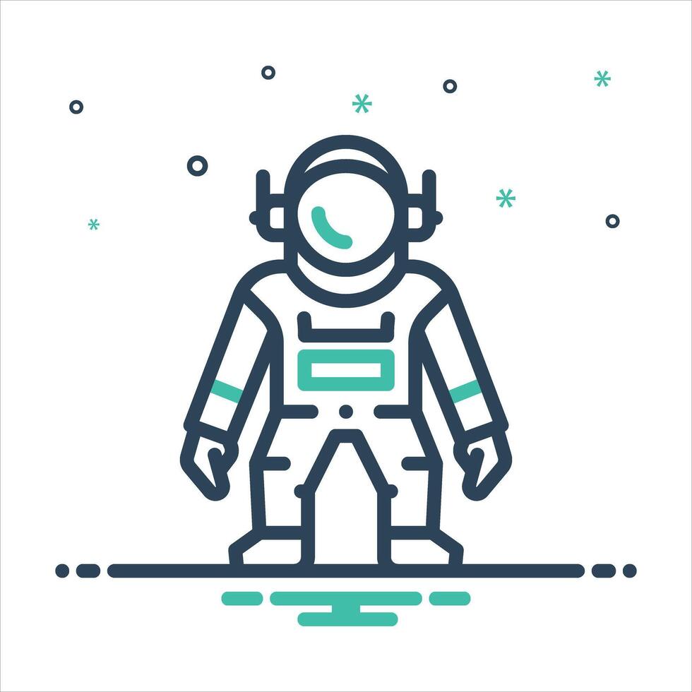 Mix icon astronaut vector