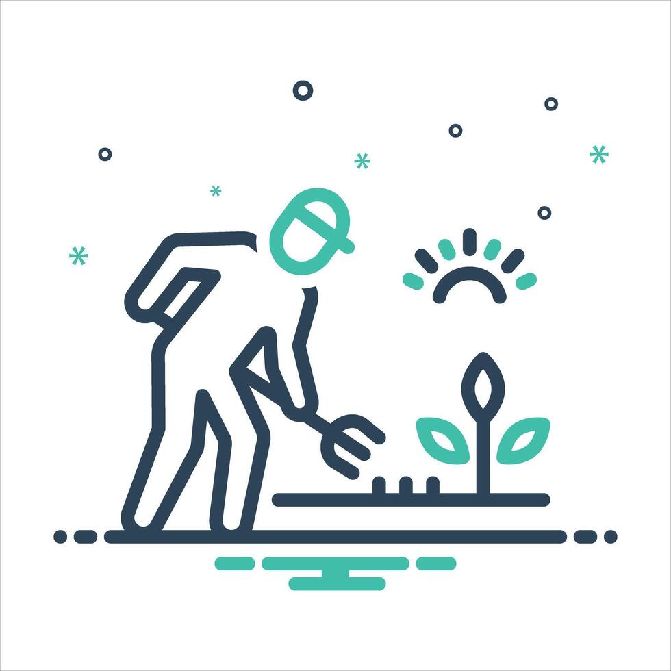 Mix icon gardener vector