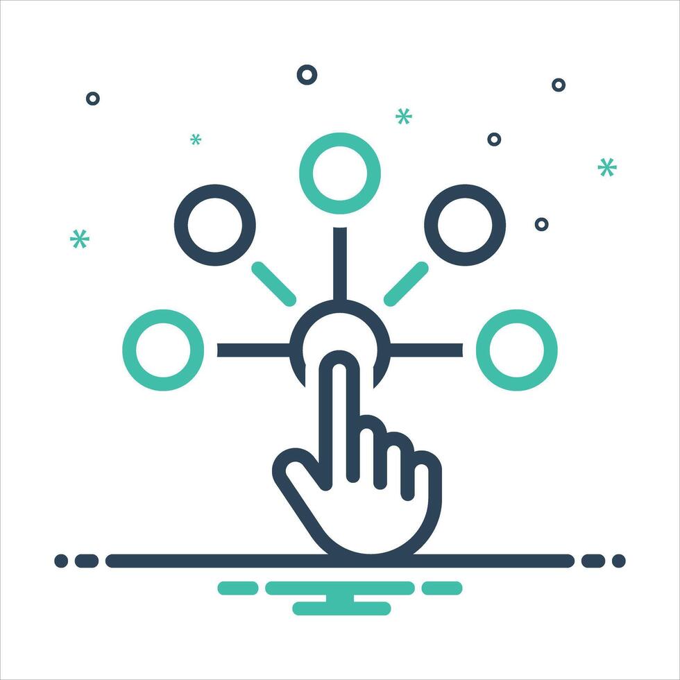 Mix icon interacting vector