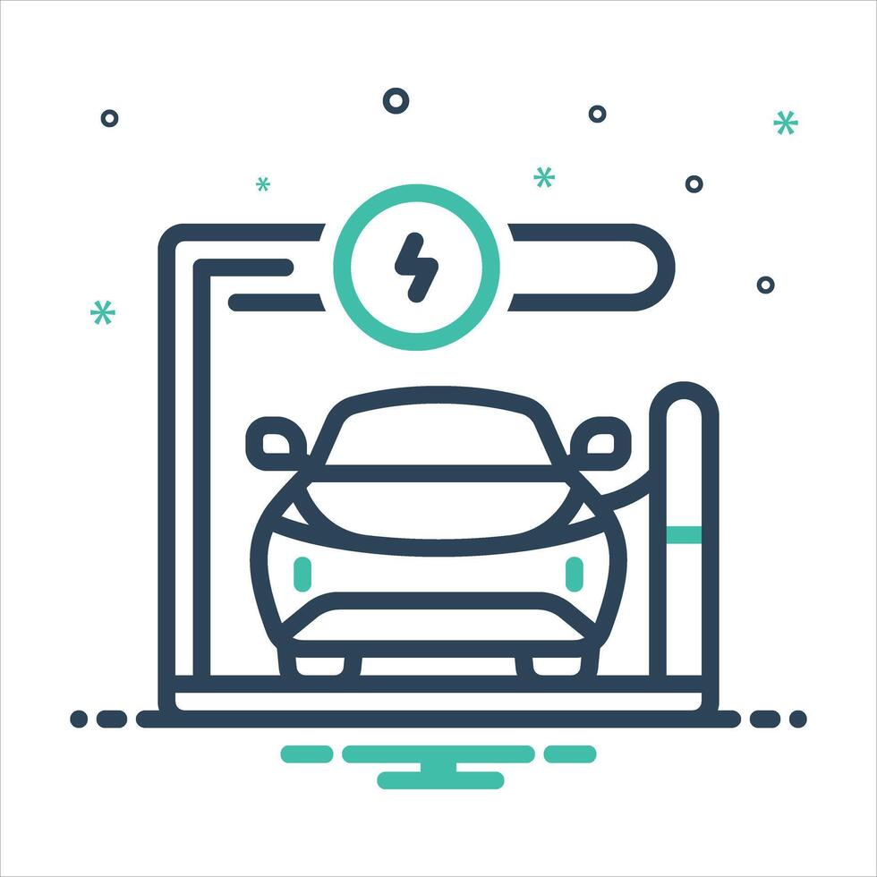 Mix icon ev-charger vector