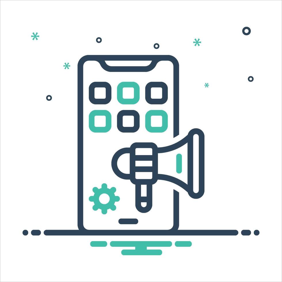 Mix icon mobile-marketing vector