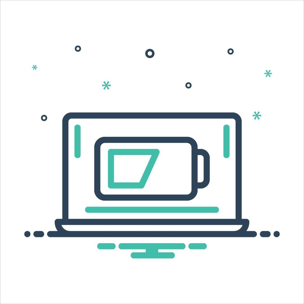 Mix icon laptop-battery vector