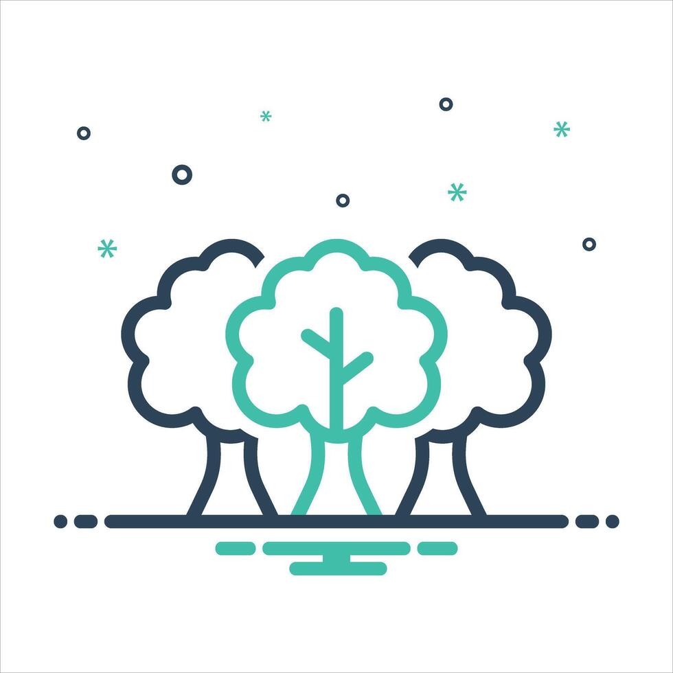 mix icon trees vector