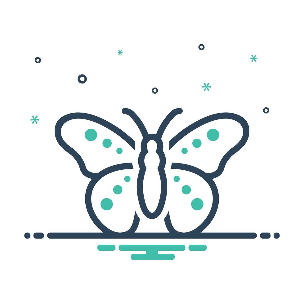 Mix icon butterfly vector