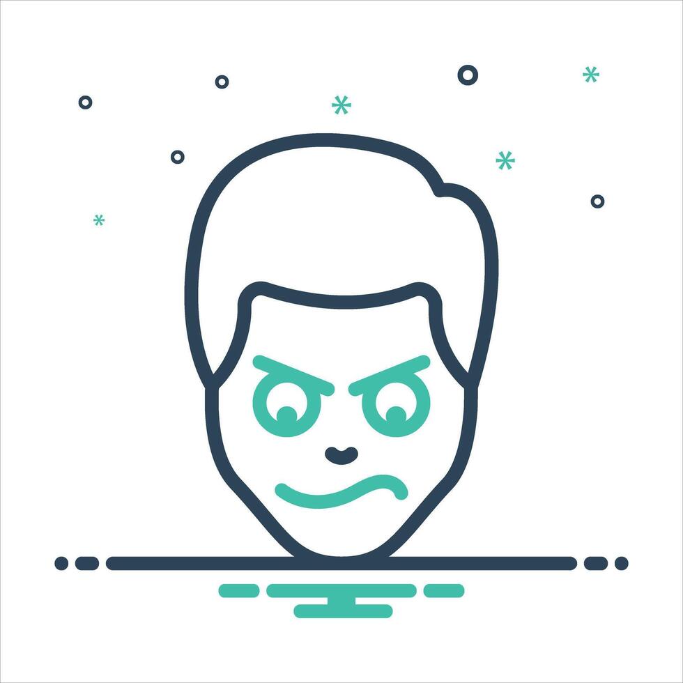 Mix icon angry vector