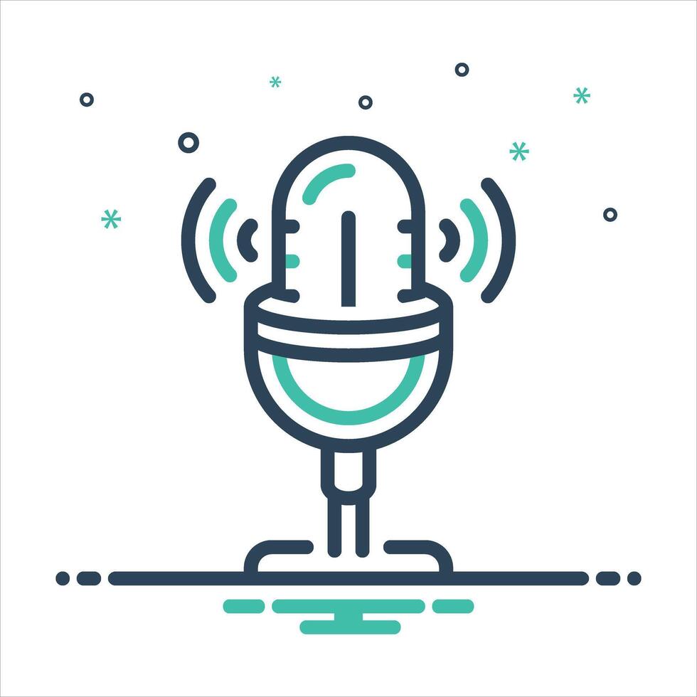 Mix microphone icon vector