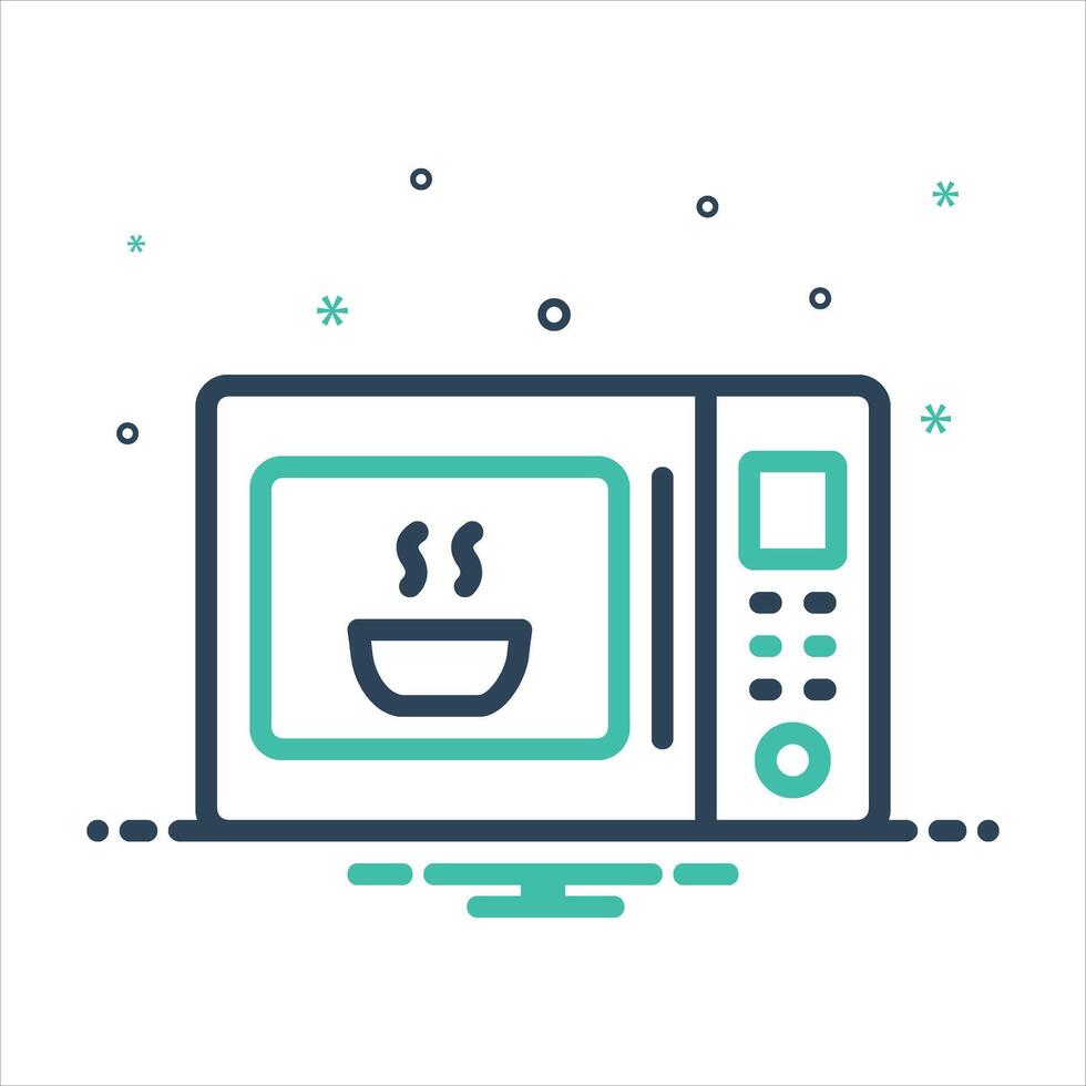 Mix icon electronic oven vector