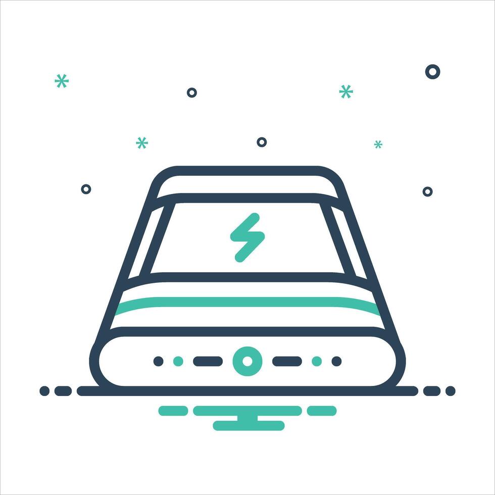 Mix icon power-bank vector