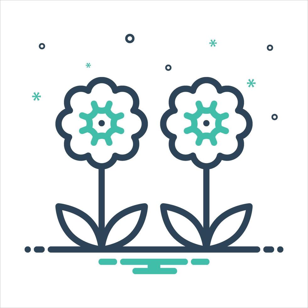 mix icon flower vector