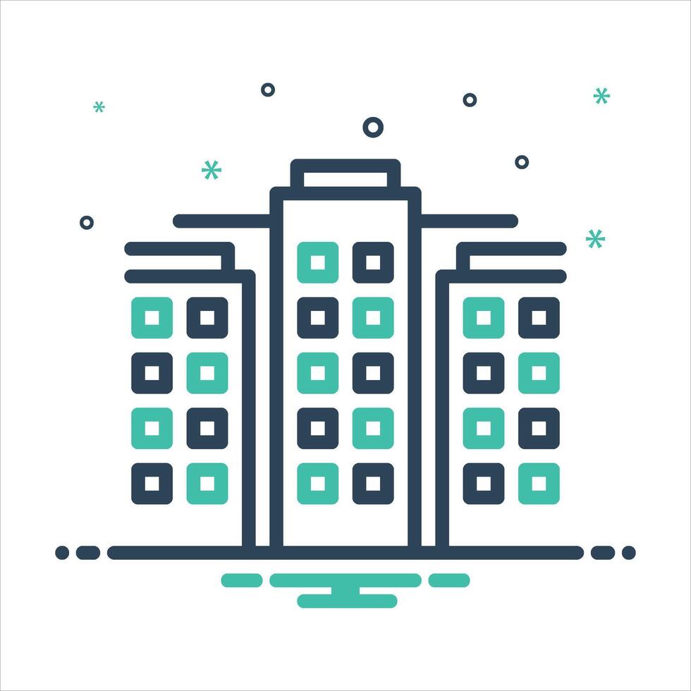 Mix office icon vector
