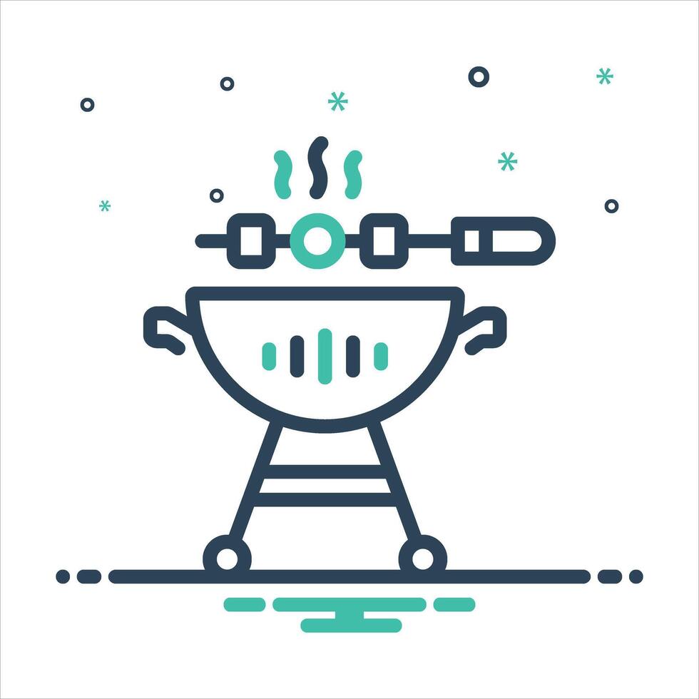 Mix icon barbecue vector