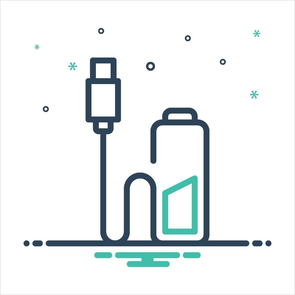 Mix icon usb charging vector