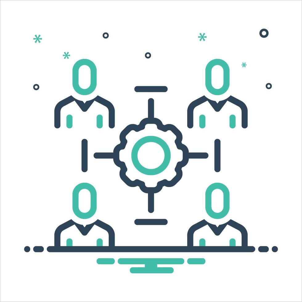 Mix collaboration icon vector