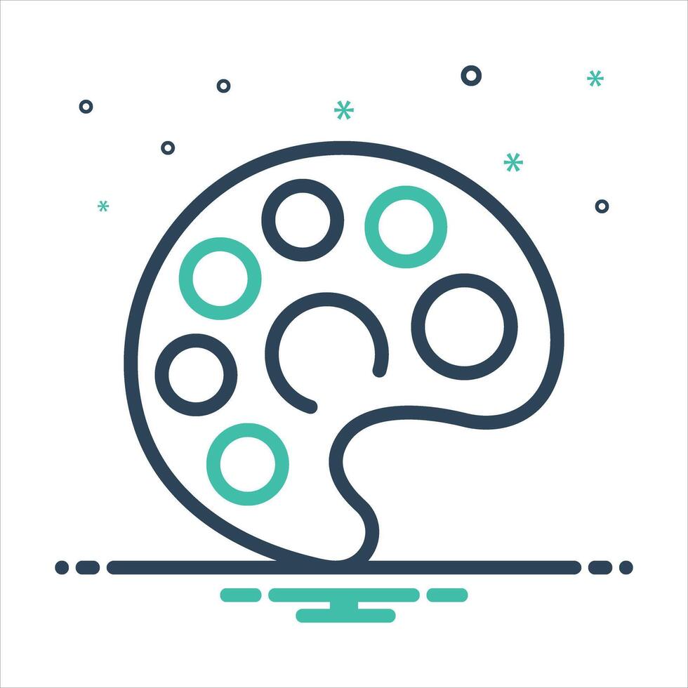 Mix icon paint-palette vector