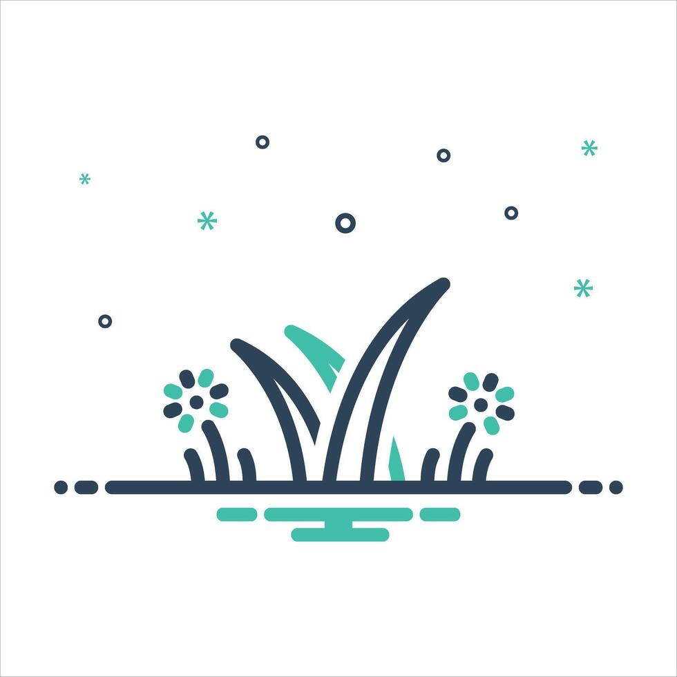 mix icon grass vector